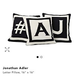 Jonathan Adler initial pillow, D